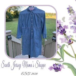 Vintage 1990s Timmy Hilfiger Denim Shirtdress Size S/P (C222)